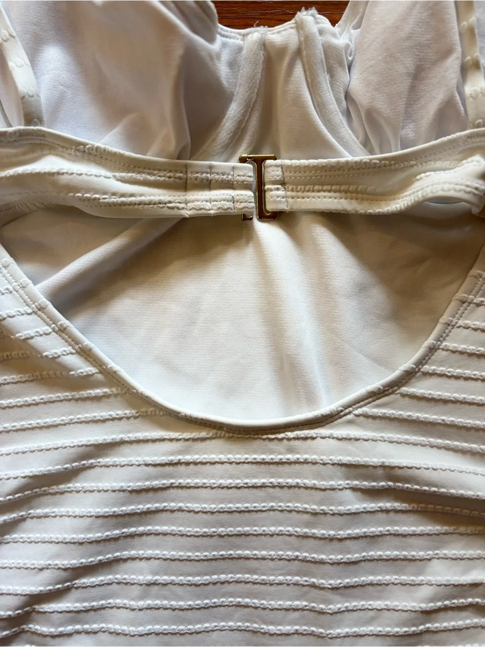 Time and Tru White Striped One-Piece Swimsuit